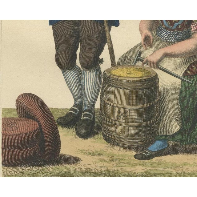 Delft Butter and Leiden Cheese with Dutch Costume Print by Maaskamp, 1820 For Sale - Image 6 of 9