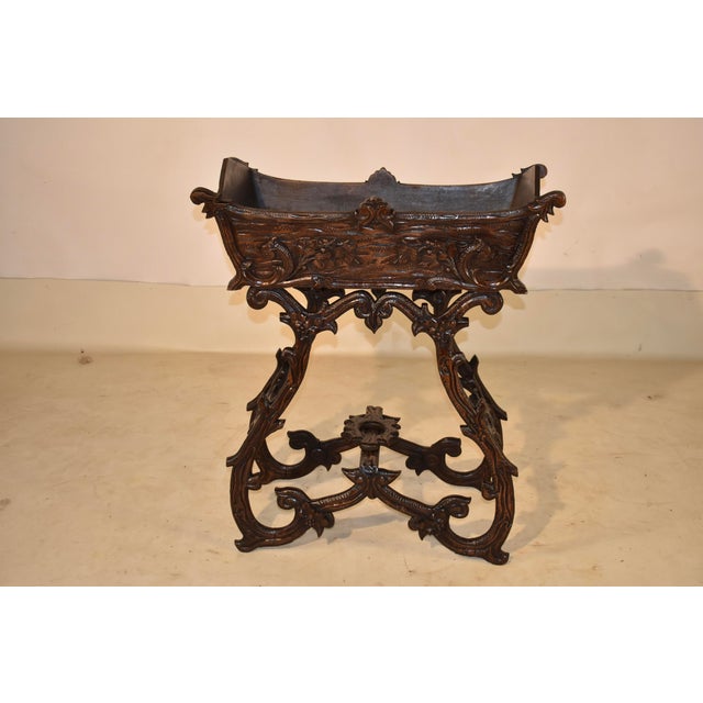 19th Century Black Forest Carved Planter on Stand For Sale - Image 10 of 11