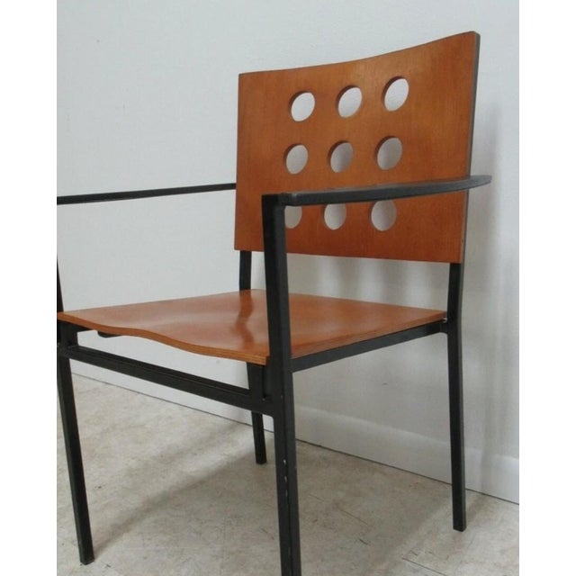 1990s 1990s Michael Graves Design Kron Prototype Stacking Concept Armchair Round Pilon Brown For Sale - Image 5 of 12