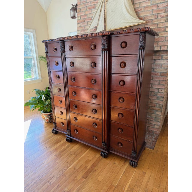 Wood 21 Drawer Mahogany Chest of 21 Drawers by Ralph Lauren For Sale - Image 7 of 18