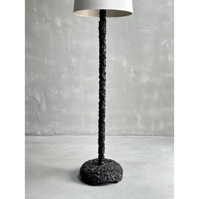 Black Early 20th Century Chinese Floor Lamp For Sale - Image 8 of 12