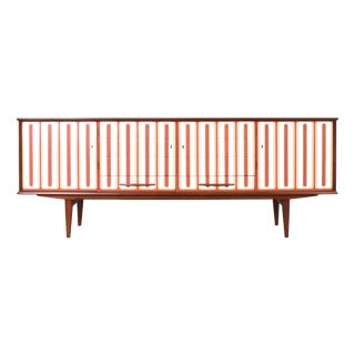 Mid-Century Modern Hand-Painted Teak Sideboard, 1960s For Sale