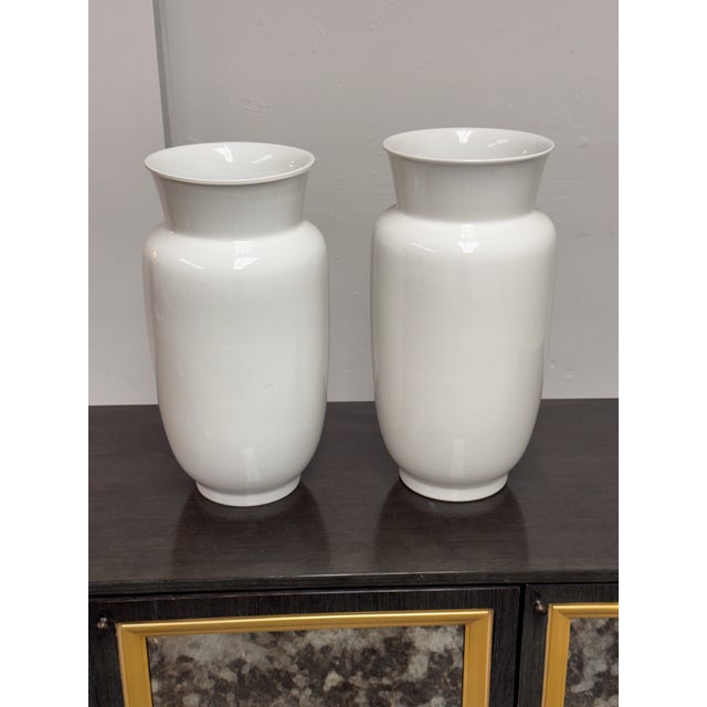 KPM Porcelain Trude Petri for KPM Berlin Saale Porcelain Vases, Pair For Sale - Image 4 of 12