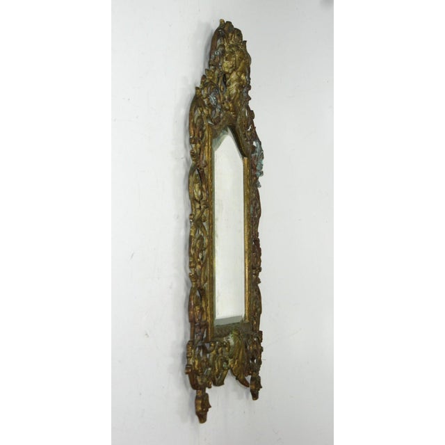 1900s Beveled Mirror Bacchus in Gilded Bronze Victorian Figural For Sale - Image 15 of 18