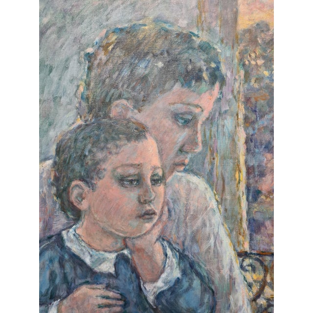 Ulla Fribrock, Mother and Child, Oil Painting on Canvas, Late 20th Century For Sale - Image 4 of 7