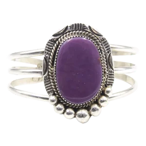 Late 20th Century Kay Johnson Southwest Sugilite Sterling Silver Cuff Bracelet