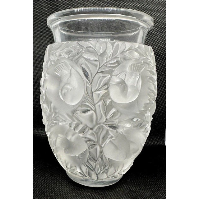 Lalique France, Bagatelle Frosted Crystal Bird Vase Chairish