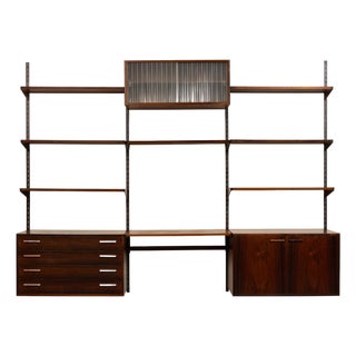 Vintage Kai Kristiansen's Fm Reolsystem Shelving System in Rosewood 1960s W/Cabinets For Sale