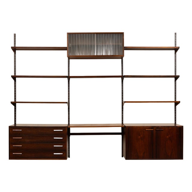Vintage Kai Kristiansen's Fm Reolsystem Shelving System in Rosewood 1960s W/Cabinets For Sale