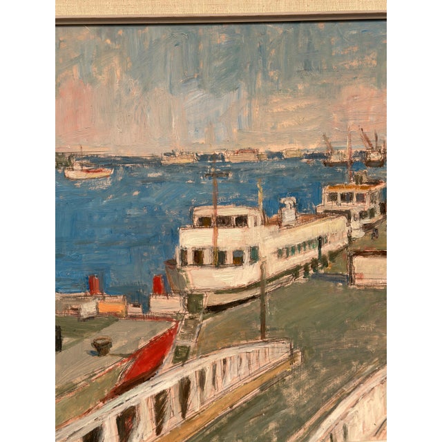 John Hedman, Malmö Harbour, 1960s, Oil Painting on Canvas, Framed For Sale - Image 7 of 15