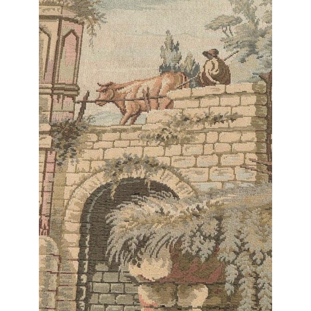 Vintage French Aubusson Style Jacquard Tapestry, 1970s For Sale - Image 3 of 18