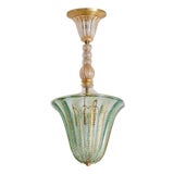 1950s Italian Art Deco Murano Glass Tulip Pendant Attributed to Barovier & Toso For Sale
