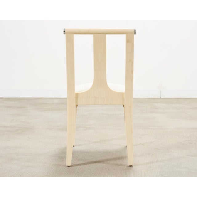 Enrique Garcel Colombian Tessellated Bone Chair With Bouclé For Sale - Image 18 of 18