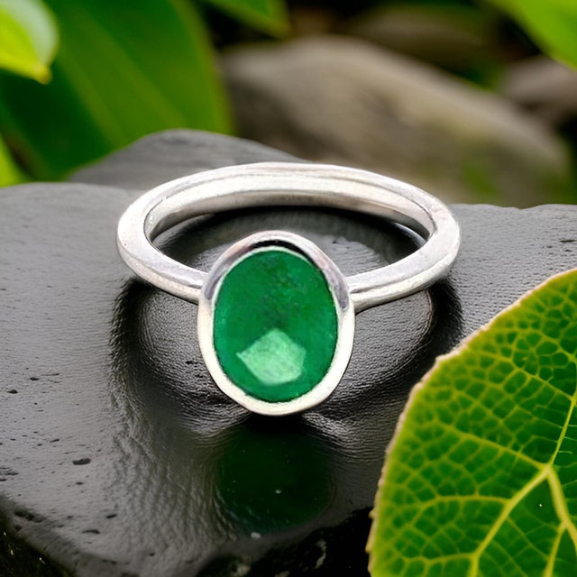 Metal Natural Solitaire Emerald Ring Size 6.5 14k White Gold 2.5 Cts Certified For Sale - Image 7 of 14