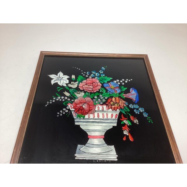 Folk Art Late 19th Century American Folk Art Tinsel Painting Signed For Sale - Image 3 of 7