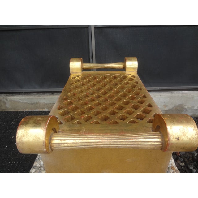 Gold 1960s Italian Hollywood Regency Giltwood Bench For Sale - Image 8 of 11