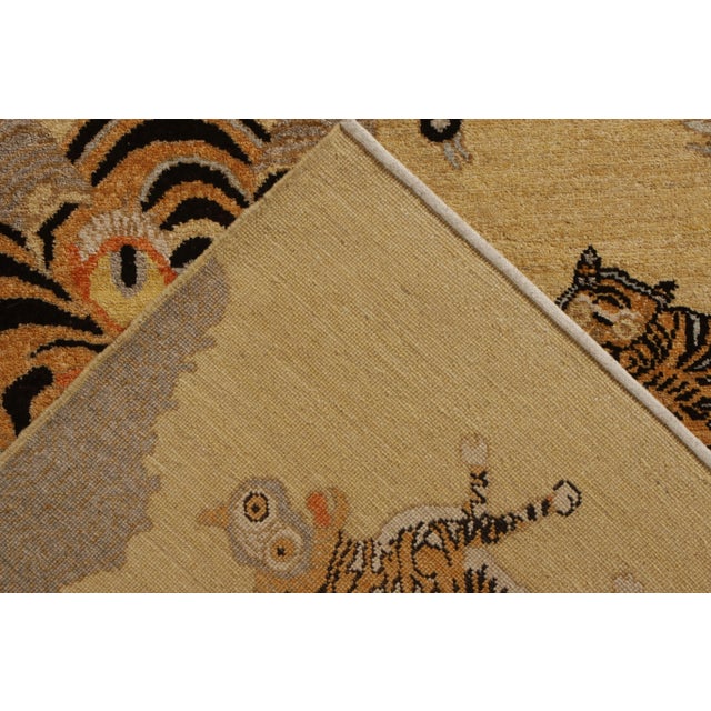 Handknotted Swirling Tiger Rug, 3'6"x5' For Sale In New York - Image 6 of 7