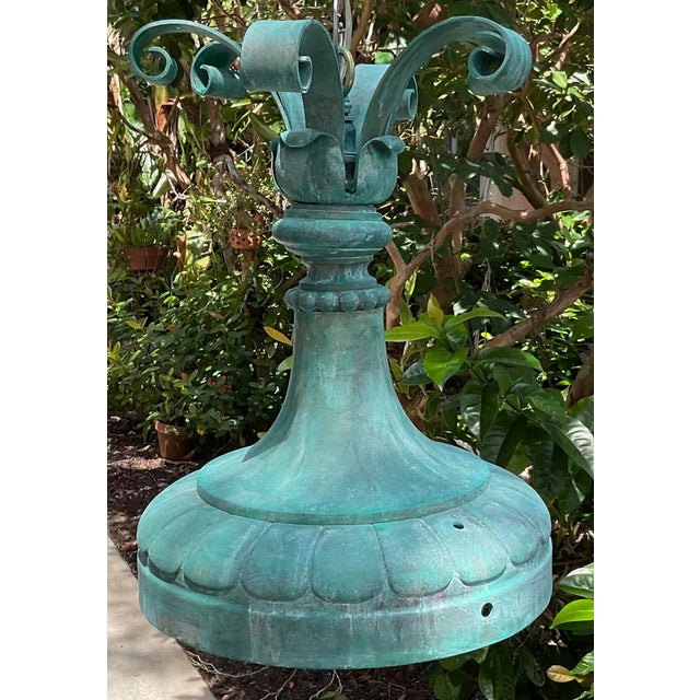 Exquisite 19th-Century Salvage Solid Copper Chandelier / Pendent For Sale - Image 9 of 14