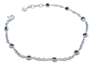 Leo Pizzo Designer 18k White Gold Black Diamond Bracelet