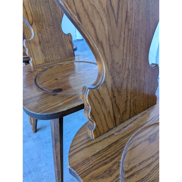 Farmhouse Tyrolean Chair with Heart Cutout Back, 1970s, Set of 4 For Sale - Image 16 of 18