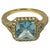 18k Gold Blue Topaz Diamond Ring Vintage For Sale - Image 10 of 10