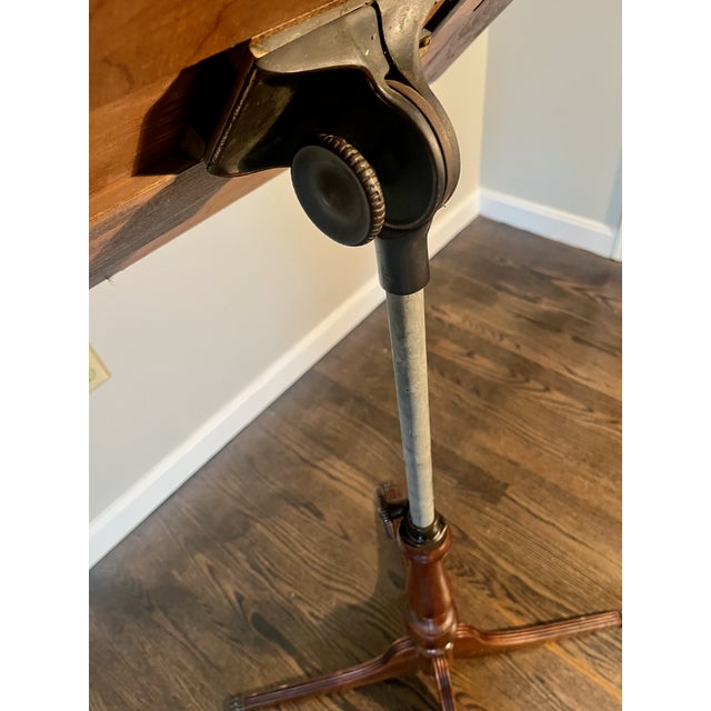 Victorian Music Stand Podium Book Stand Mahogany & Wrought Iron Adjustable 1890s For Sale In Providence - Image 6 of 12