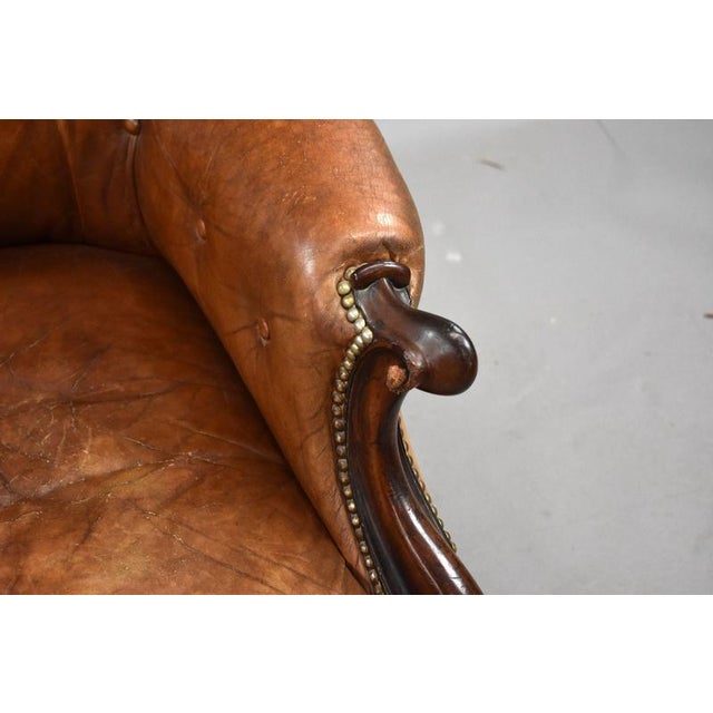 Victorian Leather Armchair, 1880s For Sale - Image 6 of 12