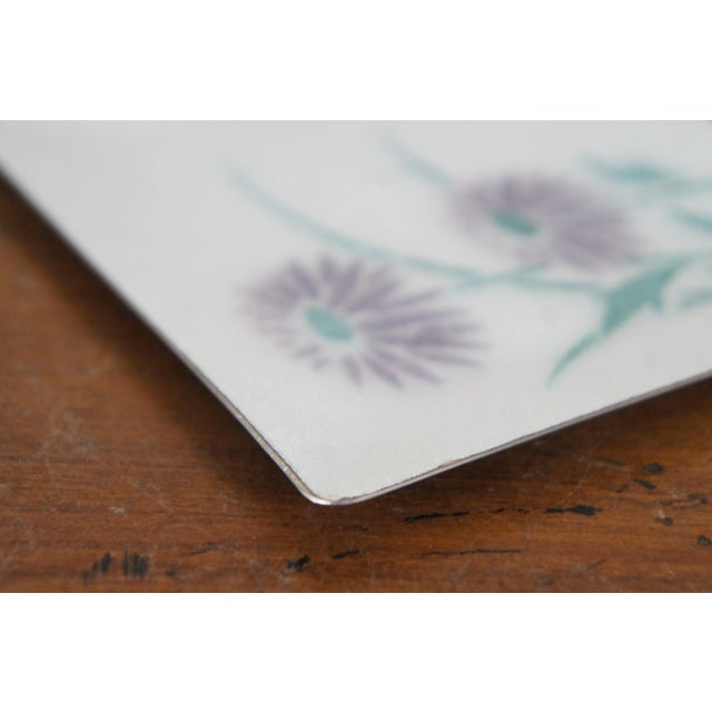 White Vintage Japanese Tutanka Floral Enamel Cloisonné Trinket Sushi Dishes- Set of 2 For Sale - Image 8 of 10