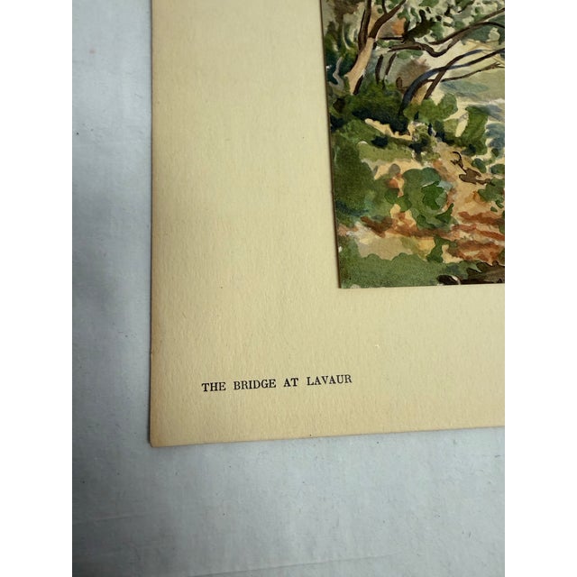 French Antique French Bridge Watercolor Replica For Sale - Image 3 of 7
