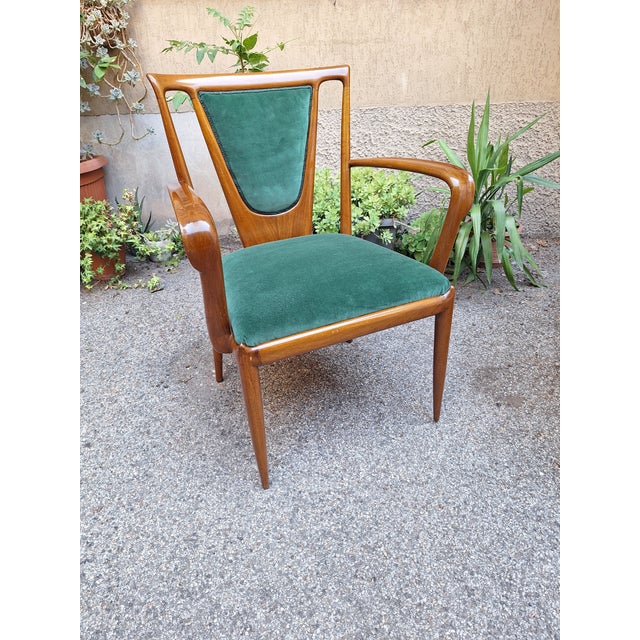 1940s Walnut Chair with Trapezoidal Backrest by Ico Parisi for Ariberto Colombo, 1949 For Sale - Image 5 of 18