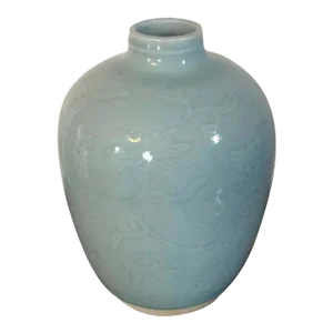 Antique 19th Century Chinese Celadon Porcelain Vase