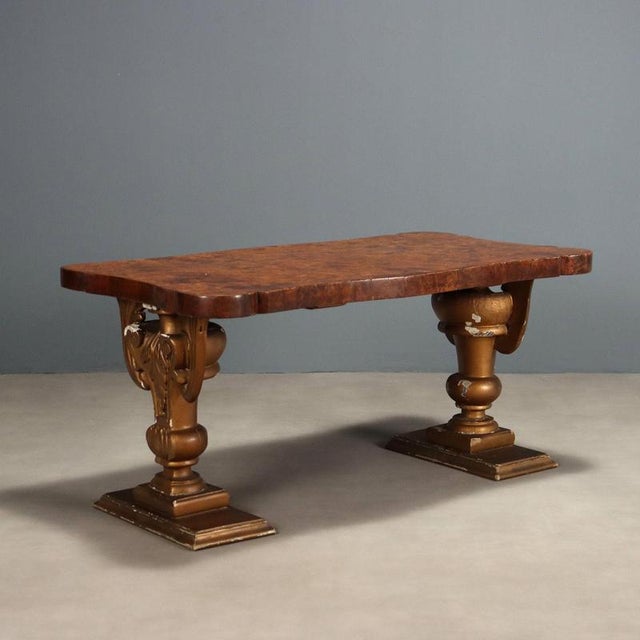 Antique Carved Walnut Burl Coffee Table, 20th Century For Sale - Image 10 of 10