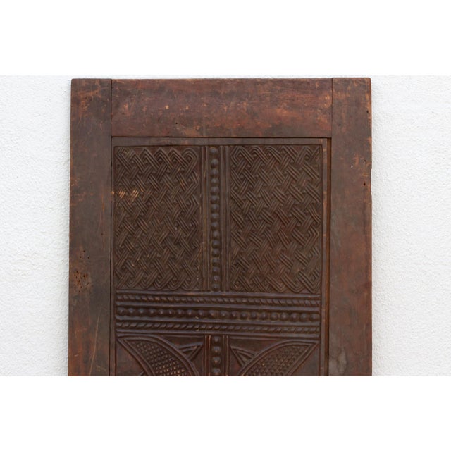 African Antique Onwa Moon Medallion Carved Door For Sale - Image 3 of 6