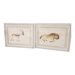 Pair of African Game Animal Watercolor Paintings For Sale