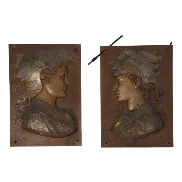 Low Napoleon III Cast Iron Reliefs, 19th Century, Set of 2 For Sale