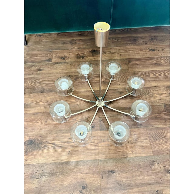 Silver Sputnik Chandelier attributed to Kaiser Idell, 1970s For Sale - Image 8 of 11