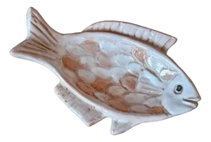 Pink Fish Ceramic Bowl by Denise Picard, France, 1940s