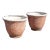 Pair of Vtg Red Distress Painted Fiberglass Round Garden Planter Pots Faux Stone For Sale