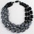 Angela Caputi Multi-Strand Resin Choker Necklace Black and Pearlized Gray For Sale - Image 9 of 12