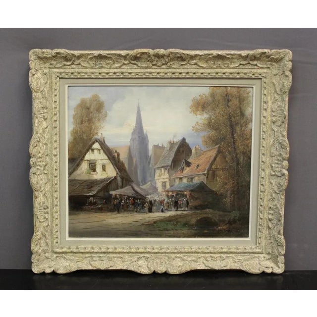 Paul Devillers, Market Scene in Rouen, 1920s, Oil on Canvas, Framed For Sale - Image 12 of 12