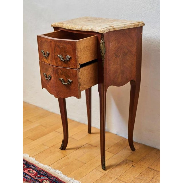 2000 - 2009 Inlaid Chest of Drawers with Marble Top For Sale - Image 5 of 10