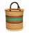 African Large Ghana Laundry Basket in Blue & Green For Sale - Image 3 of 5
