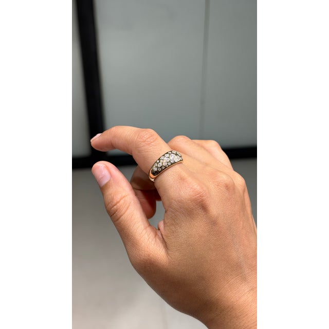 Not Yet Made - Made To Order Contemporary Natural Diamond Wide Band Bombe Ring in 14k Solid Gold Size 5.5 For Sale - Image 5 of 17
