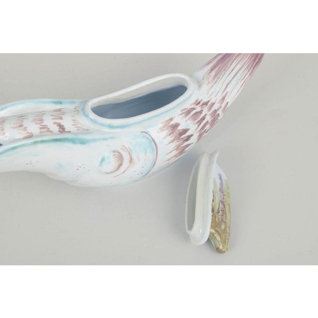 Mid-Century Figurative Bird Saucer by Thorvald Olsen for Aluminia For Sale - Image 3 of 5