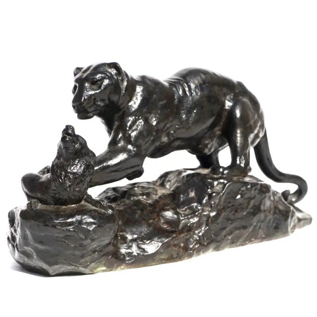 Metal Mid 19th Century Antoine Louis Barye Panther Attacking a Civet Cat For Sale - Image 7 of 13