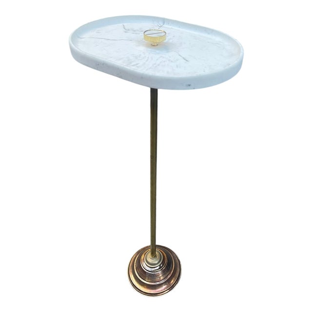 Pocket Emptier Table in Brass and Marble, 1960s For Sale