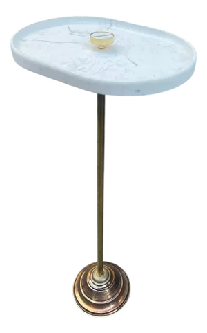 Pocket Emptier Table in Brass and Marble, 1960s