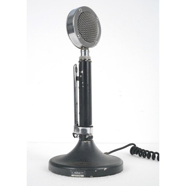 Vintage lollipop style desk microphone made by Astatic Corp as their special "Silver Eagle" edition. This type of...