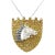 Vintage 18k Yg/Wg Shield Shaped 1.80ct Horse Cut Diamond & Sapphire Pendant For Sale