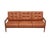 Classic 1960s three-seater sofa in Scandinavian style. Beautifully shaped frame made of dark solid wood. The back is...